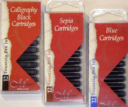 Manuscript pack ink cartridges in assorted colours